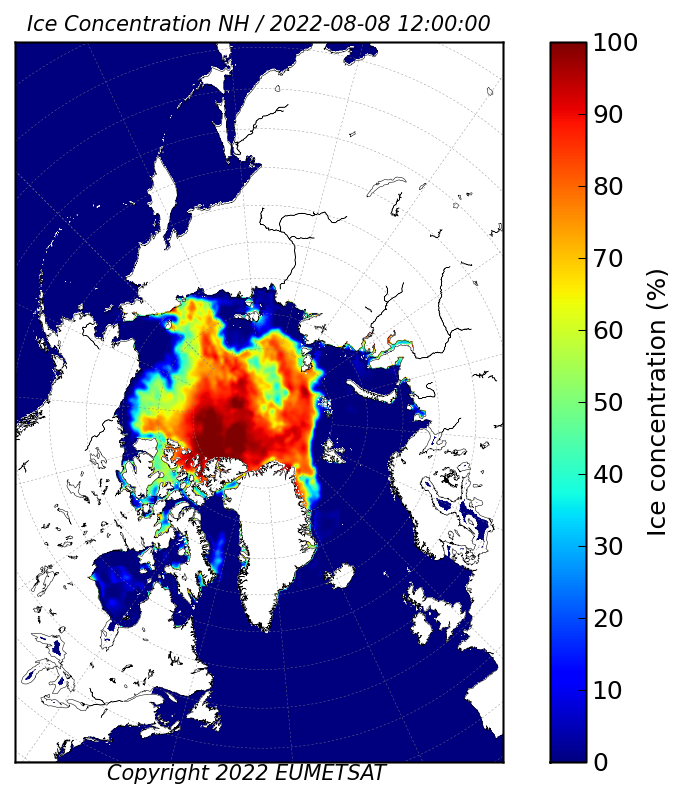 Display OSI SAF Sea Ice Concentration for 20220808 (1200 UTC).