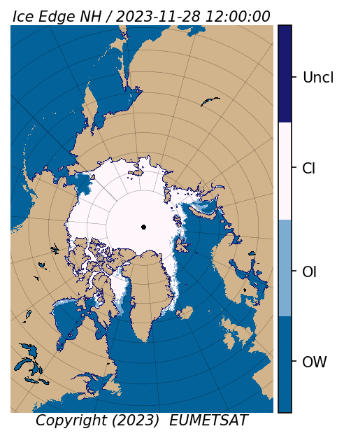 Display OSI SAF Sea Ice Edge for 20231128 (1200 UTC).